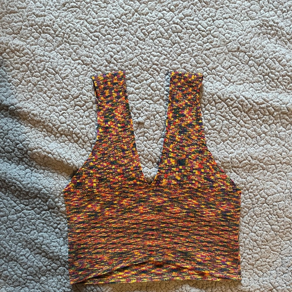 rainbow knitted crop top
